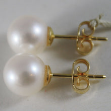 Load image into Gallery viewer, SOLID 18K YELLOW GOLD EARRINGS WITH PEARL PEARLS 9 MM, MADE IN ITALY

