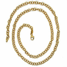 Load image into Gallery viewer, 18K YELLOW GOLD CHAIN 19.70 IN, ROUND CIRCLE ROLO LINK DIAMETER 4 MM MADE ITALY
