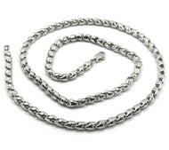 18K WHITE GOLD CHAIN 4mm TUBE ROUNDED DROP LINK 40cm 16