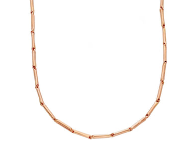 18K ROSE GOLD CHAIN THIN BONE 1.3x8mm ROUNDED TUBE LINK, 23.6