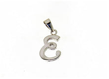 Load image into Gallery viewer, 18k white gold luster pendant with initial e letter e made in Italy 0.71 inches
