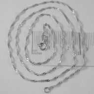 18k white gold mini singapore braid rope chain 20 inches 1.2 mm made in Italy.