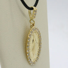 Load image into Gallery viewer, 18K YELLOW GOLD ZIRCONIA MIRACULOUS MEDAL VIRGIN MARY MADONNA MADE IN ITALY.

