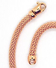 Load image into Gallery viewer, 18k rose gold basket rounded big 5mm tubular basket popcorn chain necklace 18&quot;.
