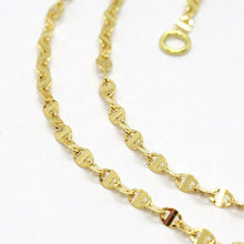 Load image into Gallery viewer, 18K YELLOW GOLD CHAIN FLAT NAVY MARINER OVAL BRIGHT LINK 2 MM, 18 INCHES.
