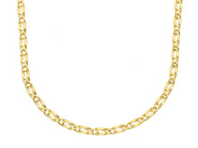 Load image into Gallery viewer, 18K YELLOW GOLD CHAIN, 2.5mm, TIGER EYE ELONGATED ONDULATE FLAT LINKS 45cm 18&quot;.
