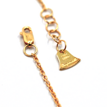 Cargar imagen en el visor de la galería, 18k rose gold rolo thin bracelet with central small 5mm letter initial L.
