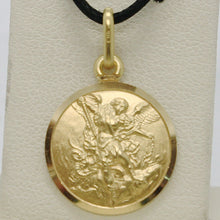 Load image into Gallery viewer, solid 18k yellow gold Saint Michael Archangel 15 mm very detailed medal, pendant
