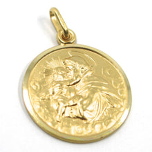 Load image into Gallery viewer, 18K YELLOW GOLD ST SAINT ANTHONY PADUA SANT ANTONIO MEDAL MADE IN ITALY, 21 MM.
