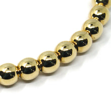 Load image into Gallery viewer, 18k yellow gold bracelet, semirigid, elastic, big 6 mm smooth balls spheres.
