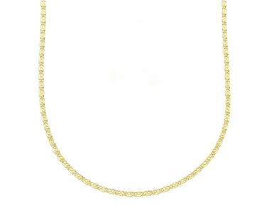 18K YELLOW GOLD SOLID CHAIN, SMALL 1.5mm OVALS WITH CIRCLES, 17.7