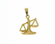 solid 18k yellow gold zodiac sign pendant, zodiacal charm, libra made in Italy.