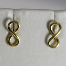 Load image into Gallery viewer, 18K YELLOW GOLD EARRINGS WITH MINI INFINITY SYMBOL, INFINITE, MADE IN ITALY
