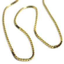 Load image into Gallery viewer, SOLID 18K YELLOW GOLD CHAIN 1.1 MM VENETIAN SQUARE BOX 19.7&quot;, 50 cm, ITALY MADE
