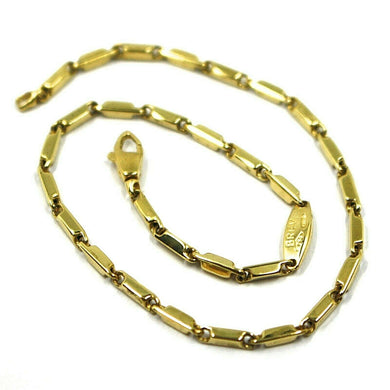 18k yellow gold bracelet alternate oval triangular tubes links, 20 cm, 7.9