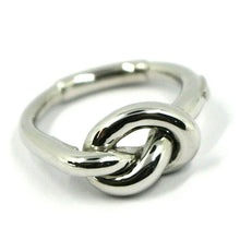 Load image into Gallery viewer, 18k white gold infinite central ring, infinity, braided, knot, made in Italy
