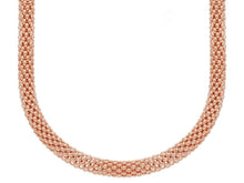 Load image into Gallery viewer, 18k rose gold basket rounded big 5mm tubular basket popcorn chain necklace 18&quot;.
