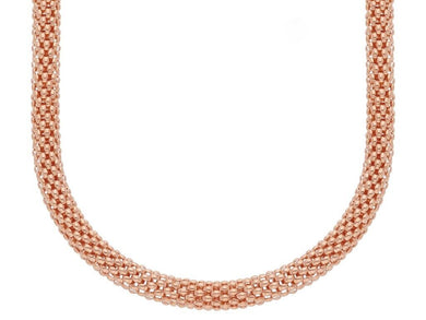 18k rose gold basket rounded big 5mm tubular basket popcorn chain necklace 18