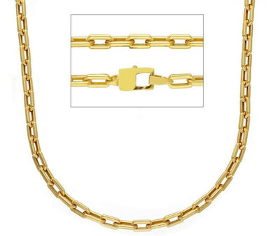 18K YELLOW GOLD CHAIN SQUARE CABLE 3mm LINKS, LENGTH 20