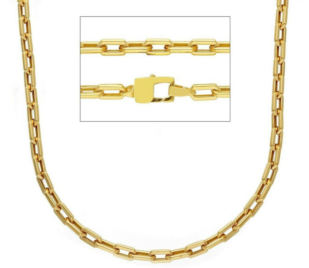 18K YELLOW GOLD CHAIN SQUARE CABLE 3mm LINKS, LENGTH 20