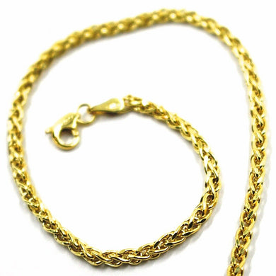 9K YELLOW GOLD BRACELET SPIGA EAR ROPE LINKS 2.5 MM THICKNESS, 8.3 INCHES, 21 CM.