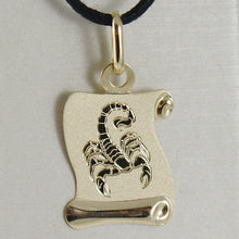 Load image into Gallery viewer, 18k yellow gold zodiac sign medal, scorpio, parchment engravable made in Italy.
