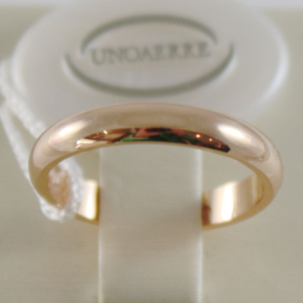 SOLID 18K YELLOW GOLD WEDDING BAND UNOAERRE RING 4 GRAMS MARRIAGE MADE IN ITALY