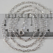 Load image into Gallery viewer, 18k white gold chain mini 2 mm rolo oval mirror link 19.70 inches made in Italy.
