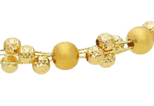 Load image into Gallery viewer, 18k yellow gold three wires bracelet, 18cm, 7.1&quot;, satin and diamond cut spheres.
