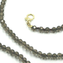 Load image into Gallery viewer, 18K YELLOW GOLD NECKLACE 39.5&quot; 100cm, FACETED BROWN SMOKY QUARTZ DIAMETER 3mm.
