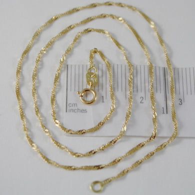 18K YELLOW GOLD MINI SINGAPORE BRAID ROPE CHAIN 20 INCHES 1.2 MM MADE IN ITALY.