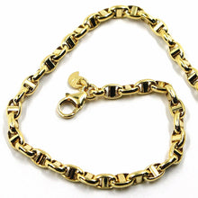 Load image into Gallery viewer, 9K YELLOW GOLD NAUTICAL MARINER BRACELET OVALS 3.5 MM THICKNESS 7.5 INCHES, 19CM.
