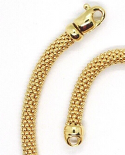 Load image into Gallery viewer, 18k yellow gold basket rounded big 5mm tubular basket popcorn chain necklace 20&quot;.
