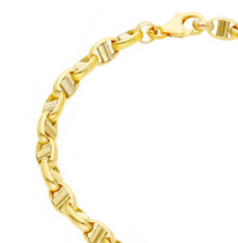 Load image into Gallery viewer, 18k yellow gold chain sailor&#39;s navy mariner big 5mm oval link, length 24 inches.
