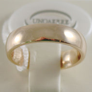 18K YELLOW GOLD WEDDING BAND UNOAERRE COMFORT RING MARRIAGE 5 MM, MADE IN ITALY.