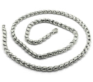 18k white gold chain 4mm tube rounded drop link 50cm 20