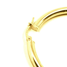 Load image into Gallery viewer, 18K YELLOW GOLD ROUND CIRCLE EARRINGS DIAMETER 30 MM, WIDTH 3 MM, MADE IN ITALY

