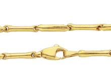 Load image into Gallery viewer, 18K YELLOW GOLD BRACELET SMALL BONE 1.3x8mm ROUNDED TUBE LINK 7.5&quot; MADE IN ITALY.
