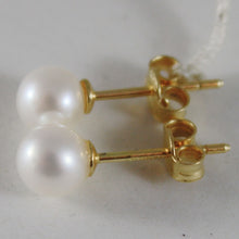 Load image into Gallery viewer, SOLID 18K YELLOW GOLD EARRINGS WITH PEARL PEARLS 6.5 MM, MADE IN ITALY
