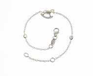 18k white gold bracelet for kids with rocking horse & zirconia  made in Italy.