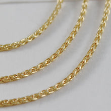 Load image into Gallery viewer, SOLID 18K YELLOW GOLD SPIGA WHEAT EAR CHAIN 16 INCHES, 1.5 MM, MADE IN ITALY.
