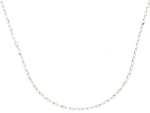 Load image into Gallery viewer, 18K WHITE GOLD CHAIN SMALL SQUARED CABLE 1.2mm OVAL LINKS, 16&quot; 40cm ITALY MADE.
