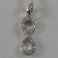 Load image into Gallery viewer, SOLID 18K WHITE GOLD PENDANT, 0,87 In, WITH INFINITY SYMBOL AND ZIRCONIA
