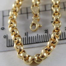 Load image into Gallery viewer, 18K YELLOW GOLD BRACELET 7.5 IN, BIG ROUND CIRCLE ROLO LINK, 4 MM MADE IN ITALY
