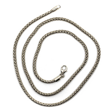 Load image into Gallery viewer, 18k white gold basket rounded 2.8mm tube basket popcorn chain necklace, 16&quot;.
