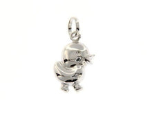 Load image into Gallery viewer, 18k white gold rounded chick poult pendant charm 22 mm smooth made in Italy
