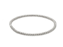 Load image into Gallery viewer, 18k white gold elastic bracelet, small tubes discs diameter 3.2mm 0.13&quot;.
