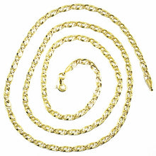 Load image into Gallery viewer, 9K GOLD CHAIN TYGER EYE FLAT LINKS 3mm THICKNESS, 50cm, 20 INCHES, NECKLACE
