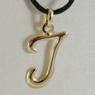 18k yellow gold pendant charm initial letter I, slightly rounded slab 18mm.