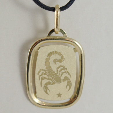 solid 18k yellow gold scorpio zodiac sign medal pendant, zodiacal, made in Italy.